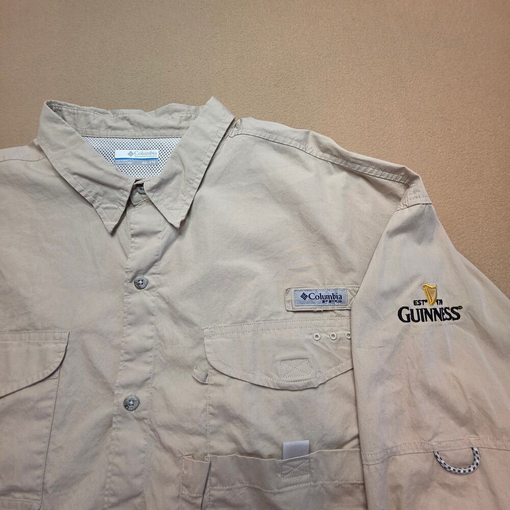Columbia PFG x Guinness Beer Bonehead Long-Sleeve Fishing Shirt Fossil Tan XXL